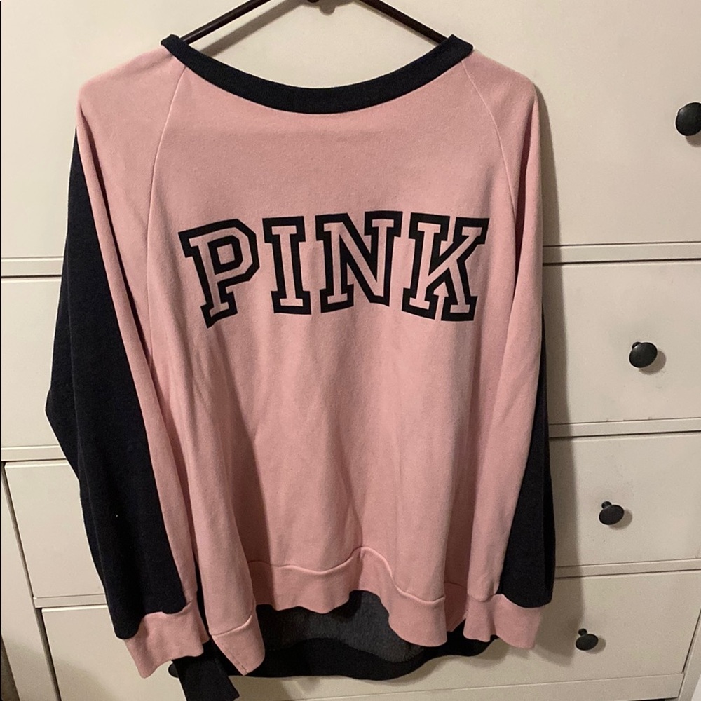 PINK Victoria's Secret Pink and Black Sweatshirt